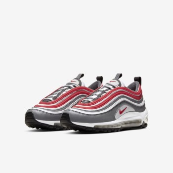 Nike Air Max 97 - Nagyobb Gyerek Air Max Trainers - Szürke/Fehér/Szürke/Piros